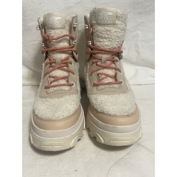 SOREL Brex™ Boot Women's Cozy Lace Waterproof Nova Sand Sea Salt Size 8.5 - Picture 5 of 8